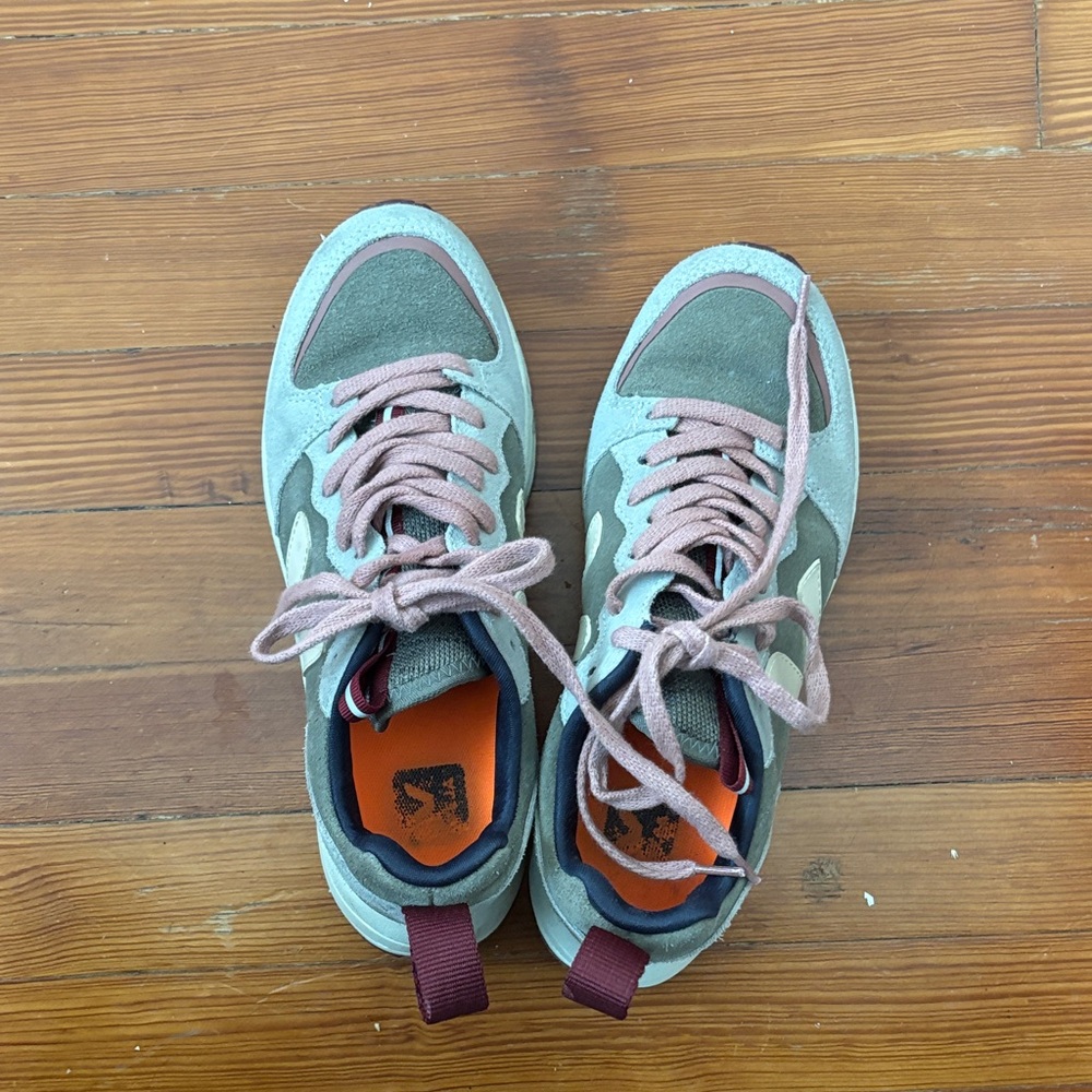 Veja Green and Pink Athletic Shoes